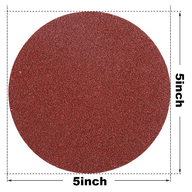 HIFROM 5 Inch Sanding Discs NO-Hole Hook and Loop 40 Grit Sandpaper Aluminum Oxide Random Orbital Sander Pads (60-Pack) - Image 3